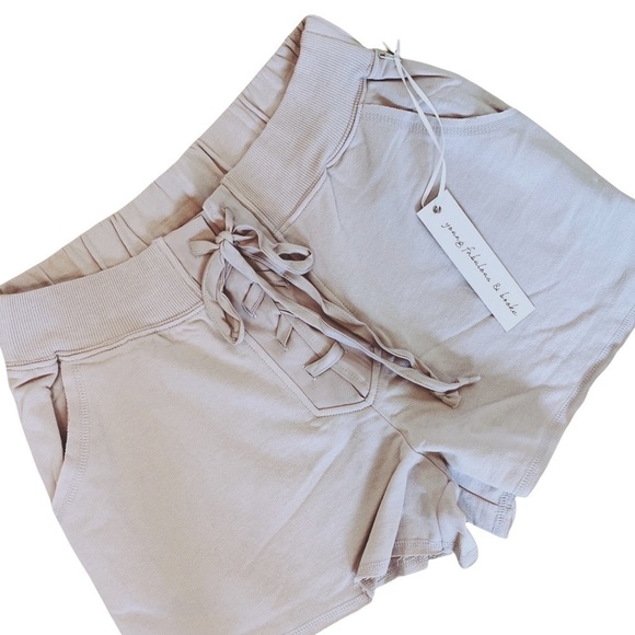 YOUNG FABULOUS & BROKE NWT Payton Lace Up Shorts Size Medium in Grey Iris - Picture 4 of 12